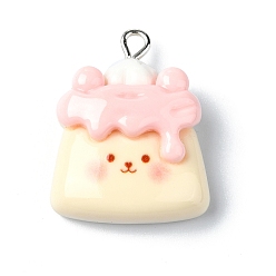 Кролик Подвески из смолы, с железной фурнитурой, кролик, 26.5x20.5x9 мм, отверстие : 2 мм