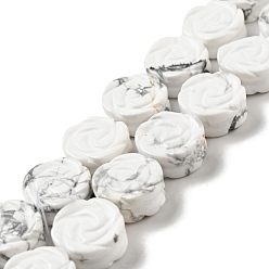 Howlite Chapelets de perles howlite naturelles , rose, 14x7.5~8mm, Trou: 1.2mm, Environ 28~29 pcs/chapelet, 15.16'' (38.5~41.5 cm)