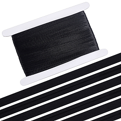 Black 25M Polyester Ribbon, for Clothes Accessories, Black, 5/8 inch(15mm), about 27.34 Yards(25m)/Set
