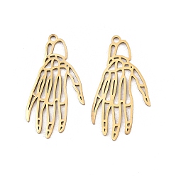Золотой Хэллоуин 201 из нержавеющей стали подвески, амулеты в виде скелетных рук, золотые, 28x15x1 мм, отверстие : 1.4 мм