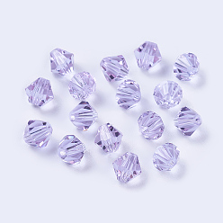 Medium Purple Imitation Austrian Crystal Beads, Grade AAA, Faceted, Bicone, Medium Purple, 6x6mm, Hole: 0.7~0.9mm