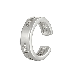 Платина Латунь манжеты серьги, полые сердца, платина, 12 мм