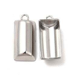 Stainless Steel Color Non-Tarnish 304 Stainless Steel Pendants, Half Column Charm, Stainless Steel Color, 19x17.5x4.5mm, Hole: 1.6mm