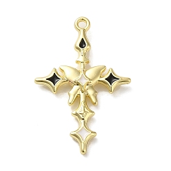 Золотой Акриловые подвески краскораспылительные, крестик, золотые, 30x20x3.5 мм, отверстие : 1.5 мм