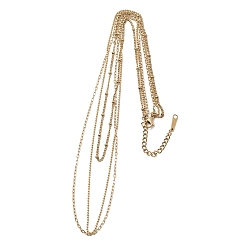 Настоящее золото 18K 304 нержавеющая сталь 3 многослойные цепочки для женщин, ионное покрытие (ip), реальный 18 k позолоченный, 16.14 дюйм (41 см)