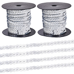 Гейнсборо 2пластиковые бусины-пайетки, блестки бисер, Аксессуары для орнаментов, плоско-круглые, светло-серые, 6 мм, 2 рулонов / набор