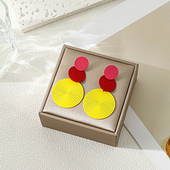 Желтый 3-круглые серьги-гвоздики из сплава, золотые, желтые, 60x35 мм