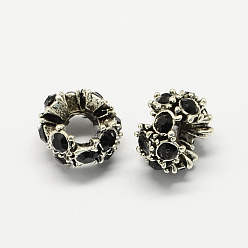 Реактивный Самолет Европейские бусины, сплав, стразы , цветочные большое отверстие бусы, античное серебро, струя, 12x8 мм, отверстие : 5 мм