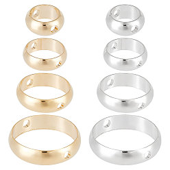 (52) Непрозрачная лаванда 64шт 8 стиль латунные бусины рамки, долговечный, круглые кольца, разноцветные, 6~12x2.5~3 мм, отверстие : 1~1.2 мм, 8 шт / стиль