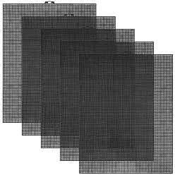 Черный Прямоугольные листы холста из пластиковой сетки, для вышивания, чёрные, 343x261x1 мм