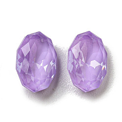 Purple Velvet Glass Rhinestone Cabochons, Point Back & Back Plated, Faceted, Oval, Purple Velvet, 10x6.5x4mm