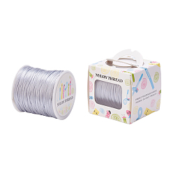 Светло-серый Нейлоновая нить, гремучий атласный шнур, светло-серый, 1.5 мм, около 100 ярдов / рулон (300 футов / рулон)