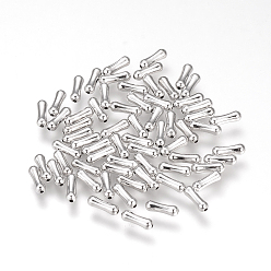 Real Platinum Plated Brass Beads, Cadmium Free & Nickel Free & Lead Free, Tube, Real Platinum Plated, 7x2mm, Hole: 0.5mm