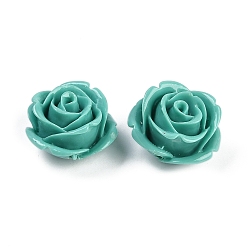 Светлый Морско-зеленый Резные бусины из синтетического коралла, окрашенные, цветок, светло-зеленый, 19x13 мм, отверстие : 1.3 мм
