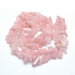 Rose Quartz Natural Rose Quartz Beads Strands, Chips, 8~20x8~18mm, Hole: 1mm, about 31.5 inch