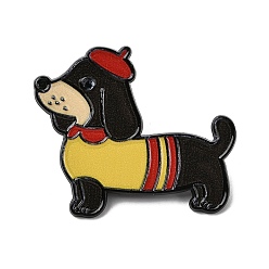 Желтый Эмалированные значки с таксами, Черные металлические застежки для значков на лацкан для рюкзака или одежды, чёрные, желтые, 33.5x28 мм