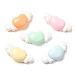 Wing Мультяшные непрозрачные кабошоны из смолы, для изготовления ювелирных изделий, разноцветные, крыло, 7.5x18x5.5 мм