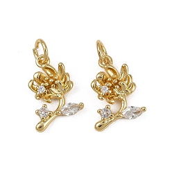 Настоящее золото 18K Латунные микро проложить кубического циркония подвески, , с целью перехода в кольце, долговечный, без кадмия и без свинца, стойки покрытие, реальный 18 k позолоченный, 13.5x11x3 мм, отверстие : 3 мм