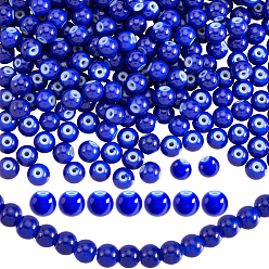 Темно-синий  Шифер 3 нити из запекаемых окрашенных прозрачных стеклянных круглых бусин, темный сланец синий, 8.5~9 мм, отверстие : 1.5 мм, около 100~105 шт / нитка, 31.80'' (80.77 см)