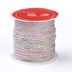 Разноцветный 8-слойная металлизированная нить, для вышивки и изготовления украшений, красочный, 0.8 мм, около 27.34 ярдов (25 м) / рулон