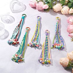 (52) Непрозрачная лаванда 5шт 7 внутренние сердечники полиэстер и спандекс шнур веревки подвесные украшения, с акриловой, пластик и сплав, разноцветные, 230~240 мм