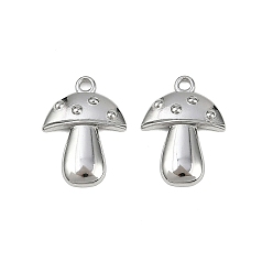 Нержавеющая Сталь Цвет 304 подвески из нержавеющей стали, грибное очарование, анти-тускнение, цвет нержавеющей стали, 18.5x13.5x2.5 мм, отверстие : 1.6 мм