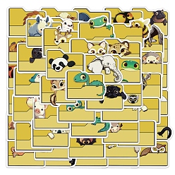 Mixed Shapes 50шт. мультяшные животные ПВХ наклейки, самослипание, для чемодана, скейтборде, холодильник, шлем, оболочка мобильного телефона, разнообразные, 43-48x50-62x0.3 мм