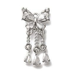 Платина Стойка металлическая латунная микропрофилированная кубическая циркония подвески, без кадмия, без никеля и без свинца, долговечный, бабочка с кисточками, платина, 29.5x14x3.5 мм, отверстие : 1.5 мм