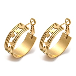 Золотой Ионное покрытие (ip) 304 полые серьги-кольца из нержавеющей стали, бабочка, золотые, 26.5x32 мм