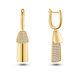 Золотой 925 серьги из серебра из серебра, асимметричные серьги, с прозрачным кубическим цирконием класса aaa и кулоном из латуни, золотые, 39 мм