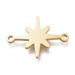 Golden 304 Stainless Steel Links Connectors, Laser Cut, Star, Golden, 15x20.5x1mm, Hole: 1.5mm