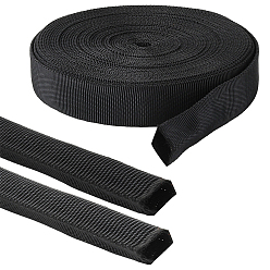 Черный 10 м полиэфирная лента, аксессуары для одежды, чёрные, 1 дюйм (25 мм), около 10.94 ярдов (10 м) / комплект