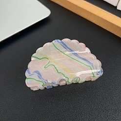 Бежевый Акриловые заколки для волос на когтях, для женщин девушек, вентилятор, бежевые, 45x82 мм