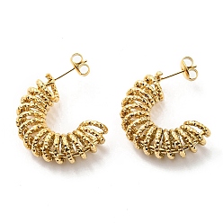 Настоящее золото 14K 304 серьги-гвоздики в форме спирали из нержавеющей стали, украшения из проволоки, реальный 14 k позолоченный, 30x8 мм