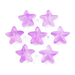 Орхидея Прозрачные брызги, окрашенные распылением, морская звезда, сиреневые, 14x15x6.5 мм, отверстие : 1 мм