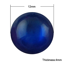 Синий Кабошоны из смолы, имитации кошачьего глаза , полукруглый, синие, 12x4 мм