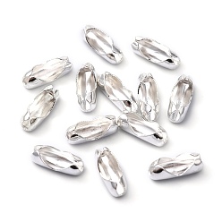 Серебро Латунные соединения шаровой цепи, серебряный цвет гальваническим, 7.5x2.5 мм, отверстие : 0.8 мм, подходит для шариковой цепи 2 мм