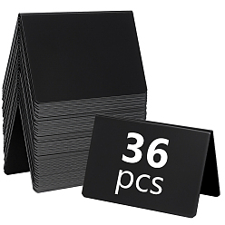 Black PVC 2 Side V Shaped Table Desktop Sign Display Stand, Black, 100x54x63mm