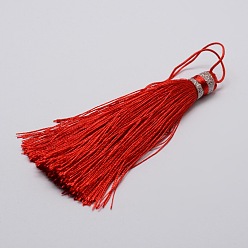 Красный Нейлон кисточки большие украшения кулон, красные, 95x10.5 мм
