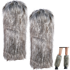 Серый Бахилы из полиэстера с имитацией лисьего меха, теплые защитные перчатки, серые, 400x230x15 мм