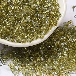 Темный Хаки Спрей роспись стекла бисер, арахис, Темный хаки, 4~5x2~2.5x2~2.5 мм, отверстие : 0.8~0.9 мм, Около 8500 шт / фунт