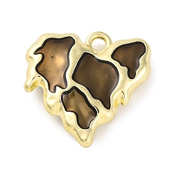 Золотой Подвески из эмали и сплава, шарма сердца, золотые, 17x16.5x4 мм, отверстие : 1.6 мм
