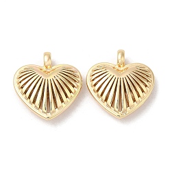Настоящее золото 18K Латунь прелести, без никеля , шарма сердца, реальный 18 k позолоченный, 16x15x4.5 мм, отверстие : 2 мм