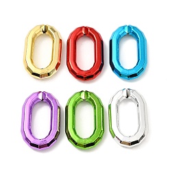 Mixed Color UV Plated Acrylic Linking Rings, Quick Link Connectors, Oval, Mixed Color, 39.5x24x7.5mm, Inner Diameter: 27x11mm
