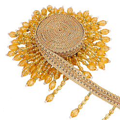 Персиковый Слойка 5.9м полиэстеровая кружевная лента с бахромой, с отделкой кисточками из пластиковых бусин, для украшения дома штор, розовые, 4 дюйм (100 мм), около 6.45 ярдов (5.9 м) / комплект