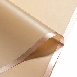 Хаки 20 листы с золотым краем водонепроницаемая ПВХ подарочная упаковочная бумага, квадратный, сложенный букет цветов украшение оберточной бумаги, хаки, 580x580 мм