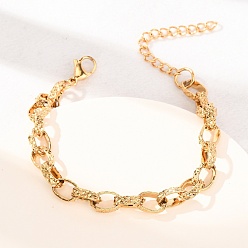 Золотой 304 женские браслеты-цепочки с овальными звеньями из нержавеющей стали, ионное покрытие (ip), долговечный, золотые, 7.09 дюйм (18 см)