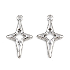 Нержавеющая Сталь Цвет 304 подвески из нержавеющей стали, звезды прелести, цвет нержавеющей стали, 23x14x2 мм, отверстие : 1.6 мм