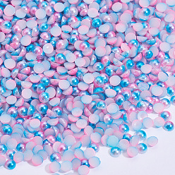 Разноцветный Абс пластмассовые имитационные жемчужные кабошоны, ногтей декоративные аксессуары, полукруглый, красочный, 4x2 мм , около 10000 шт / мешок