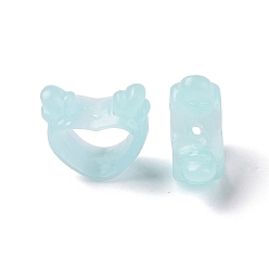 Dunkeltürkis Epoxidharzperlen, imitatorische Jade, Herz, dunkeltürkis, 16x17.5x8 mm, Bohrung: 1.5 mm